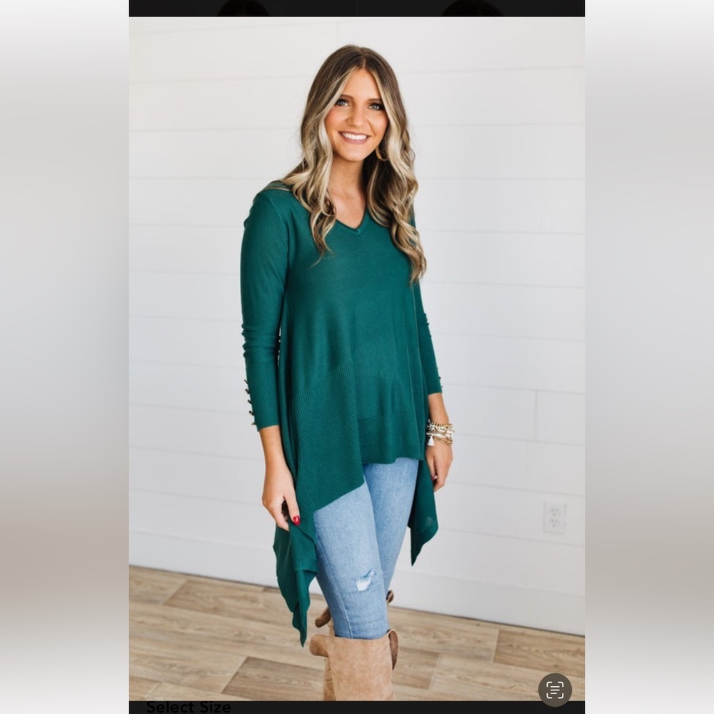 Mixed Knit Hi-Lo Trapeze Tunic Sweater NWOT